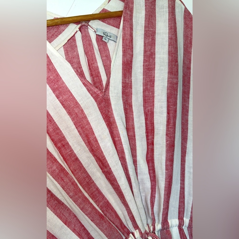 RAILS Seville Stripe Wren Dress Linen-Blend Pockets Mini Relaxed Women's Size M - Picture 7 of 10